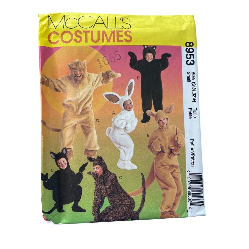 90s McCalls Sewing Pattern Size Small Animal Costumes Adults Cosplay Retro UNCUT